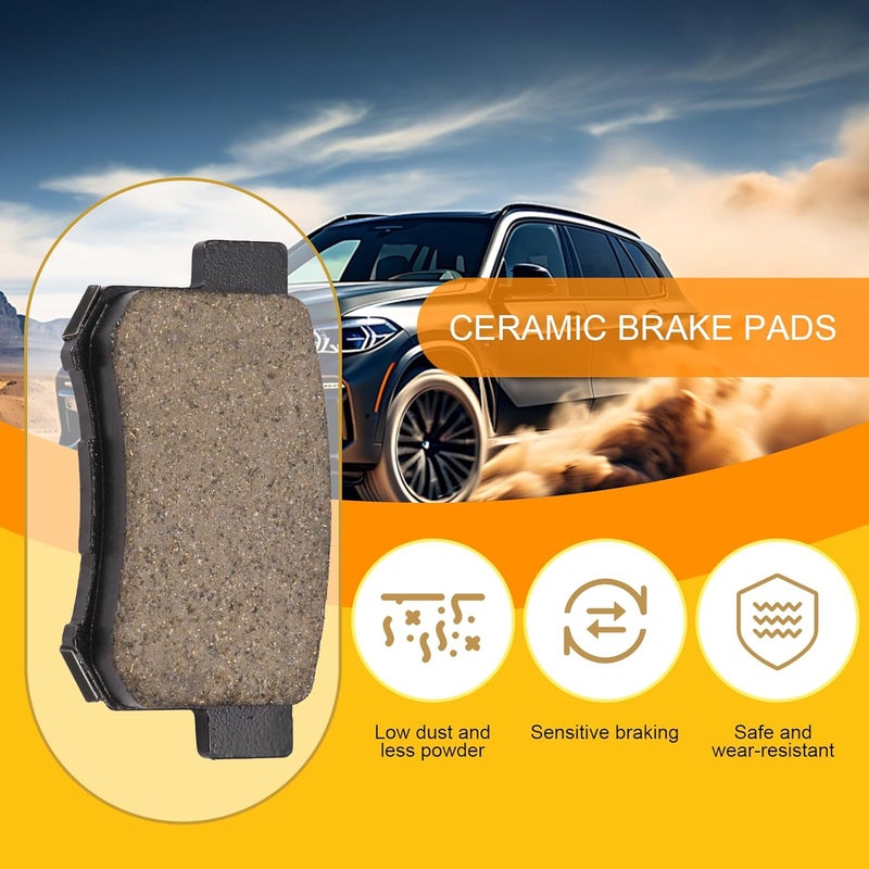 SUPLABEL HZ536H Ceramic Disc Brake Pad Set Compatible With Select Acura CL, EL, RDX, RL, TL, Integra,Legend; Honda CR-V,Element,Odyssey; Isuzu Oasis; REAR - Image 3
